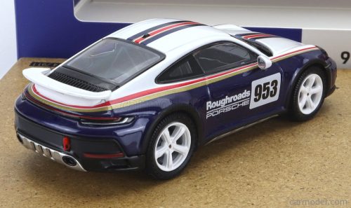 PORSCHE  SET 2X 911 953 ROTHMANS N 176 WINNER RALLY DAKAR 1984 RENE METGE - DOMINIQUE LEMOYNE + 911 992 N 953 ROUGHROADS RALLY DAKAR 2023  WHITE BLUE RED