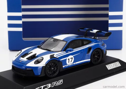 PORSCHE  911 992 GT3 RS N 17 RACING COUPE 2023  BLUE WHITE
