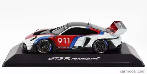 PORSCHE  911 992 GT3 R N 911 RACING COUPE 2023  WHITE BLUE RED
