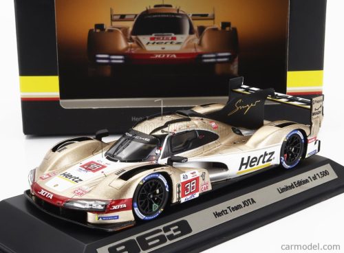 PORSCHE  963 9RD 4.6L TURBO V8 TEAM HERTZ JOTA N 38 24h LE MANS 2023 ANTONIO FELIX DA COSTA - WILL STEVENS - YIFEI YE  GOLD MET WHITE