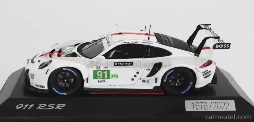 PORSCHE  911 991-2 4.2L TEAM PORSCHE GT N 91 WINNER LMGTE PRO CLASS 24h LE MANS 2022 GIANMARIA BRUNI - RICHARD LIETZ - FREDERIC MAKOWIECKI  WHITE GREY RED