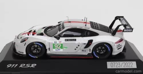 PORSCHE  911 991-2 RSR-19 4.2L TEAM PORSCHE GT N 92 24h LE MANS 2022 MICHAEL CHRISTENSEN - KEVIN ESTRE - LAURENS VANTHOOR  WHITE GREY RED
