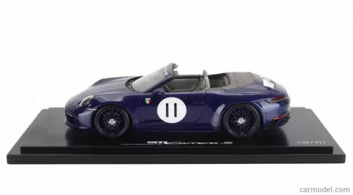 PORSCHE  911 992 CARRERA S CABRIOLET OPEN N 11 2024 - LA CARRERA PANAMERICANA 1952 - CON VETRINA - WITH SHOWCASE  BLUE