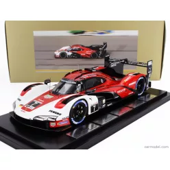   PORSCHE  963 9RD 4.6L TURBO V8 TEAM PORSCHE PENSKE MOTORSPORT N 7 WINNER 24h DAYTONA 2024 MATT CAMPBELL - DANE CAMERON - FELIPE NASR - JOSEF NEWGARDEN - CON VETRINA - WITH SHOWCASE  RED WHITE BLACK