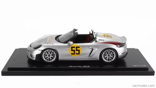 PORSCHE  718 (982) SPIDER RS N 55 TRIBUTE RALLY PANAMERICANA LIVERY 2024 - CON VETRINA - WITH SHOWCASE  SILVER