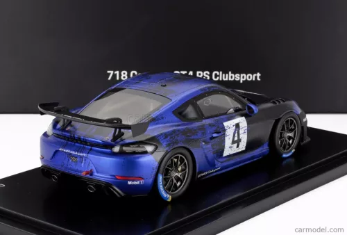 PORSCHE  718 (982) CAYMAN GT4 RS N 4 CLUBSPORT 2023 - CON VETRINA - WITH SHOWCASE  BLUE BLACK