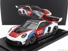PORSCHE  911 992 GT3 R N 911 RACING COUPE 2021 - CON VETRINA - WITH SHOWCASE  WHITE BLUE RED