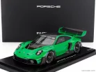 PORSCHE  911 992 GT3 R N 0 RACING COUPE 2023 - CON VETRINA - WITH SHOWCASE  GREEN BLACK
