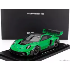   PORSCHE  911 992 GT3 R N 0 RACING COUPE 2023 - CON VETRINA - WITH SHOWCASE  GREEN BLACK