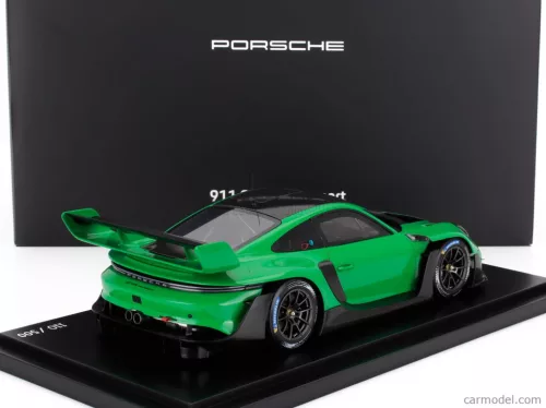PORSCHE  911 992 GT3 R N 0 RACING COUPE 2023 - CON VETRINA - WITH SHOWCASE  GREEN BLACK
