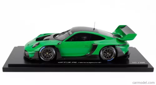 PORSCHE  911 992 GT3 R N 0 RACING COUPE 2023 - CON VETRINA - WITH SHOWCASE  GREEN BLACK