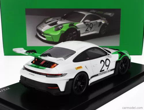 PORSCHE  911 992 GT3 RS N 29 RACING COUPE JO SIFFERT TRIBUTE 2023 - CON VETRINA - WITH SHOWCASE  WHITE GREEN
