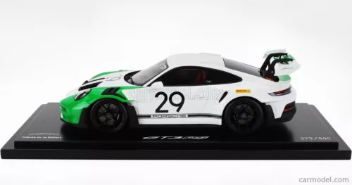 PORSCHE  911 992 GT3 RS N 29 RACING COUPE JO SIFFERT TRIBUTE 2023 - CON VETRINA - WITH SHOWCASE  WHITE GREEN
