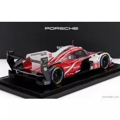   PORSCHE  963 9RD 4.6L TURBO V8 TEAM PORSCHE PENSKE MOTORSPORT N 6 4th 24h LE MANS (POLE POSITION) 2024 KEVIN ESTRE - ANDRE LOTTERER - LAURENS VANTHOOR - CON VETRINA - WITH SHOWCASE  RED WHITE BLACK