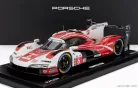 PORSCHE  963 9RD 4.6L TURBO V8 TEAM PORSCHE PENSKE MOTORSPORT N 6 4th 24h LE MANS (POLE POSITION) 2024 KEVIN ESTRE - ANDRE LOTTERER - LAURENS VANTHOOR - CON VETRINA - WITH SHOWCASE  RED WHITE BLACK