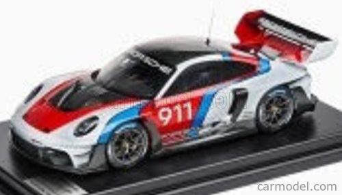 PORSCHE  911 992 GT3 R N 911 RACING COUPE 2023 - CON VETRINA - WITH SHOWCASE  WHITE BLUE RED