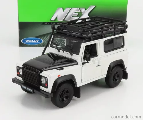 LAND ROVER  LAND DEFENDER 90 WITH ROOF RACK 1984  WHITE BLACK
