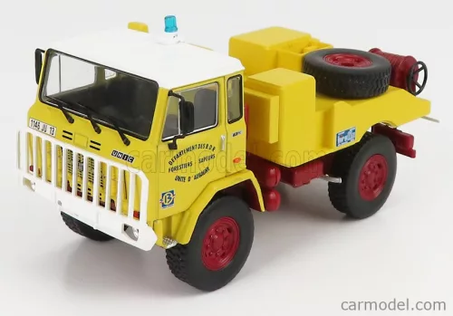 UNIC  UNIC 75PC SDIS 13 TANKER TRUCK DEPARTEMENT DES B.D.R. FORESTIERS SAPEURS POMPIERS 1980  YELLOW