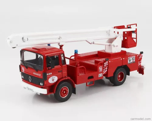 RENAULT  JP11 TRUCK SCALA CRANE ELEVATOR CESTELLO SAPEURS POMPIERS 1977  RED WHITE