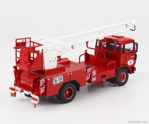 RENAULT  JP11 TRUCK SCALA CRANE ELEVATOR CESTELLO SAPEURS POMPIERS 1977  RED WHITE