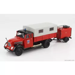   ROBUR  GARANT 30 K TRUCK TELONATO FEUERWEHR WITH TANKER TRAILER EST GERMANY 1956  RED GREY