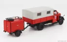 ROBUR  GARANT 30 K TRUCK TELONATO FEUERWEHR WITH TANKER TRAILER EST GERMANY 1956  RED GREY
