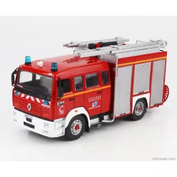   RENAULT  G270 DOUBLE CABINE TANKER TRUCK FPTSR SAPEURS POMPIERS FRANCE 1993  RED WHITE SILVER