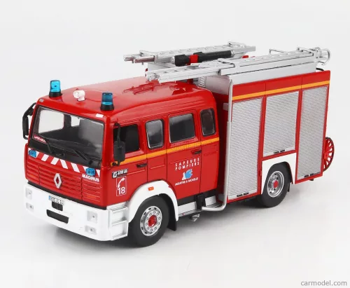 RENAULT  G270 DOUBLE CABINE TANKER TRUCK FPTSR SAPEURS POMPIERS FRANCE 1993  RED WHITE SILVER