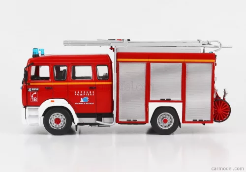 RENAULT  G270 DOUBLE CABINE TANKER TRUCK FPTSR SAPEURS POMPIERS FRANCE 1993  RED WHITE SILVER
