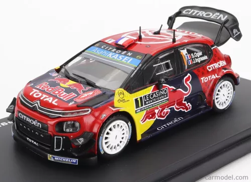 CITROEN  C3 WRC TEAM TOTAL WRT N 1 WINNER RALLY MONTECARLO 2019 S.OGIER - J.INGRASSIA  RED BLUE YELLOW