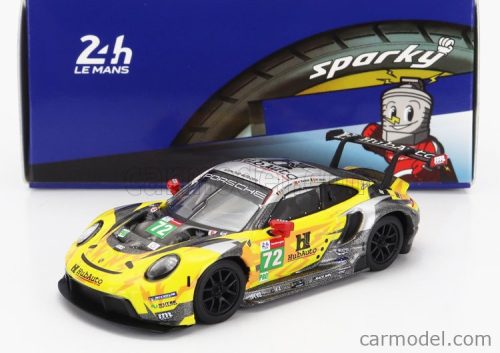 PORSCHE  911 991-2 4.2L RSR-19 TEAM HUBAUTO RACING N 72 24h HYPERPOLE GTPRO CLASS LE MANS 2021 M.MARTIN - A.PARENTE - D.VANTHOOR  YELLOW GREY