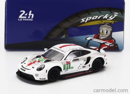 PORSCHE  911 991-2 RSR-19 4.2L TEAM PORSCHE GT N 91 24h LE MANS 2021 G.BRUNI - R.LIETZ - F.MAKOWIECKI  WHITE GREY RED