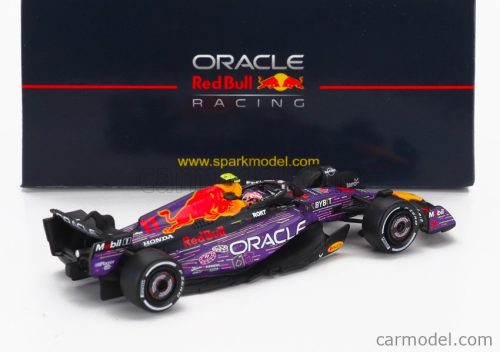 RED BULL  F1  RB19 TEAM ORACLE RED BULL RACING N 11 3rd LAS VEGAS USA GP 2023 SERGIO PEREZ  PURPLE YELLOW RED