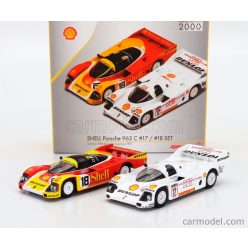   PORSCHE  SET 2X 962C PORSCHE AG TEAM N 18 24h LE MANS 1988 BOB WOLLEK - VERN SCHUPPAN - SAREL VAN DER MERWE + 962C 2.8L TEAM PDK DUNLOP N 17 WINNER SUPERCUP NURBURGRING 1987 HANS JOACHIM STUCK  RED YELLOW WHITE