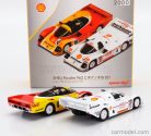 PORSCHE  SET 2X 962C PORSCHE AG TEAM N 18 24h LE MANS 1988 BOB WOLLEK - VERN SCHUPPAN - SAREL VAN DER MERWE + 962C 2.8L TEAM PDK DUNLOP N 17 WINNER SUPERCUP NURBURGRING 1987 HANS JOACHIM STUCK  RED YELLOW WHITE