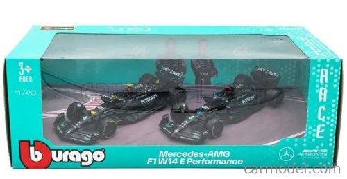 MERCEDES GP  SET F1  2X W15 EQ PERFORMANCE TEAM AMG PETRONAS MOTORSPORT N 44 SEASON 2024 LEWIS HAMILTON + N 63 SEASON 2024 GEORGE RUSSELL  BLACK SILVER GREEN