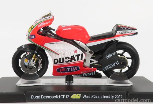 DUCATI  DESMOSEDICI GP12 DUCATI TEAM N 46 MOTOGP SEASON 2012 VALENTINO ROSSI  RED FLUO WHITE
