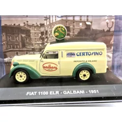 Fiat 1100 ELR van Galbani year 1951 light yellow / green 1:43 Altaya