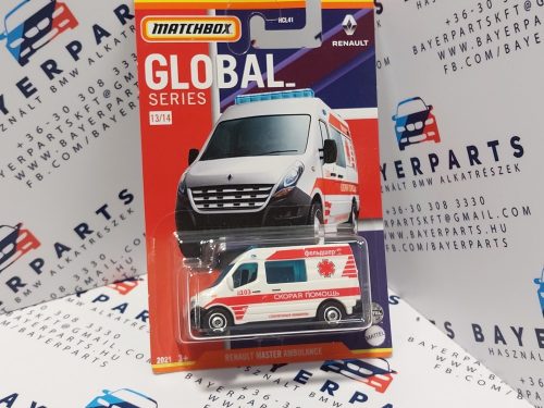 Renault Master Ambulance mentőautó piros - Matchbox - 1:64  1/64 kisautó
