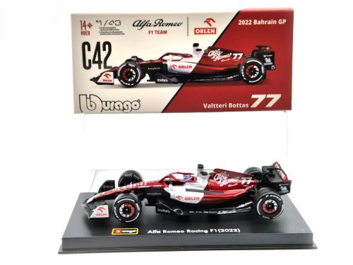 Alfa Romeo F1 C43 #77 (2022) Bahrain GP - Valtteri Bottas - Bburago - 1:43 - pilótával