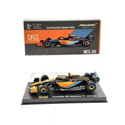   McLaren F1 MCL36 #3 (2022) Australian GP - Daniel Ricciardo - PILÓTÁVAL -  Bburago - 1:43