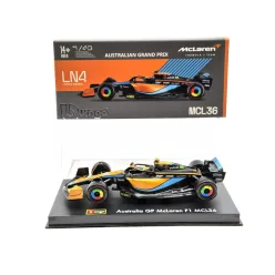   McLaren F1 MCL36 #4 (2022) Australian GP - Lando Norris - PILÓTÁVAL -  Bburago - 1:43