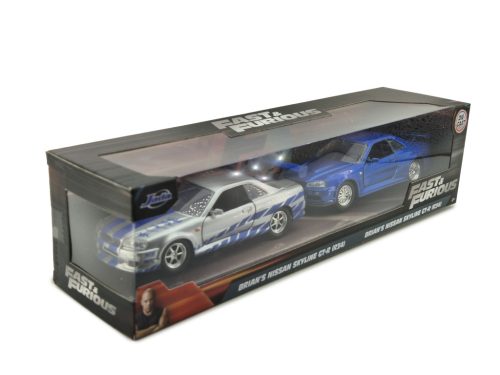 Fast&Furious / Halálos iramban 2 autó szett - Brian Nissan Skyline GT-R -  Jada - 1:32