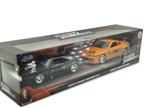 Fast&Furious / Halálos iramban 2 autó szett - Brian Toyota Supra és Dom Dodge Charger -  Jada - 1:32