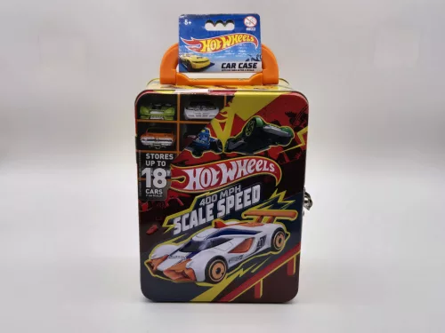 Fém Hot Wheels tároló doboz koffer táska  - 18 db 1:64 autó számára -  Hot Wheels - 1:64