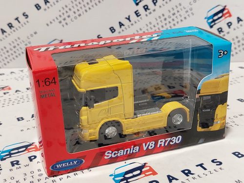 Scania R730 V8 Tractor Truck 2-Assi (2011) - sárga - kamion -   Welly - 1:64