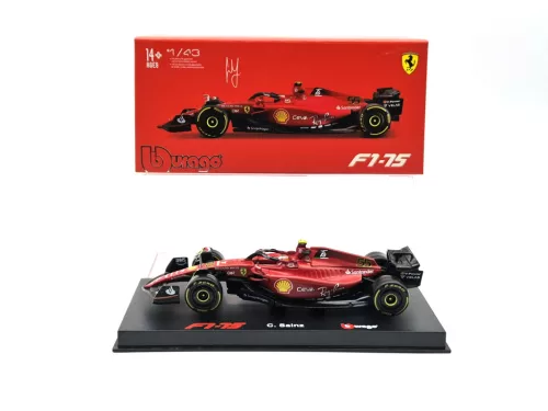 Ferrari F1-75 Scuderia F1 #55 (2022) - Carlos Sainz - PILÓTÁVAL -  Bburago - 1:43