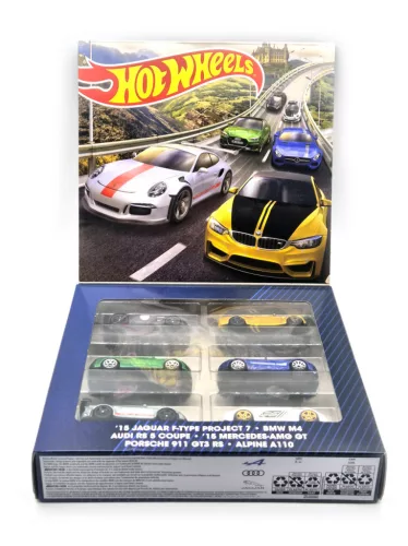 Hot Wheels 6 darabos szett - Jaguar F-Type Project 7 / BMW M4 / Audi RS 5 Coupe / Mercedes AMG GT / Porsche 911 GT3 RS / Alpine A110 -  Hotwheels - 1:64