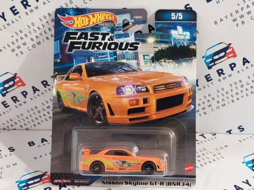 Hot Wheels Fast and Furious - Halálos iramban 5/5 - Nissan Skyline GT-R BNR34 -  Hotwheels - 1:64