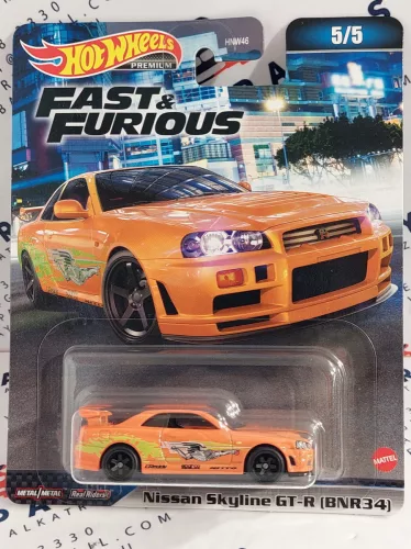 Hot Wheels Fast and Furious - Halálos iramban 5/5 - Nissan Skyline GT-R BNR34 -  Hotwheels - 1:64